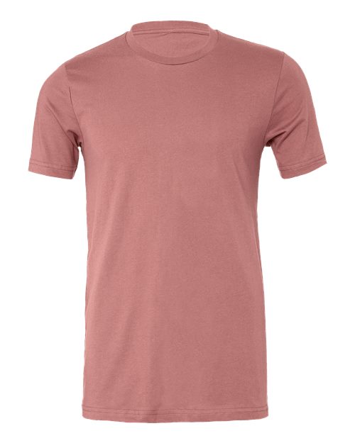 Dusty rose crew-neck T-shirt with short sleeves