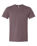Crew-neck T-shirt in dark purple with short sleeves and straight hem