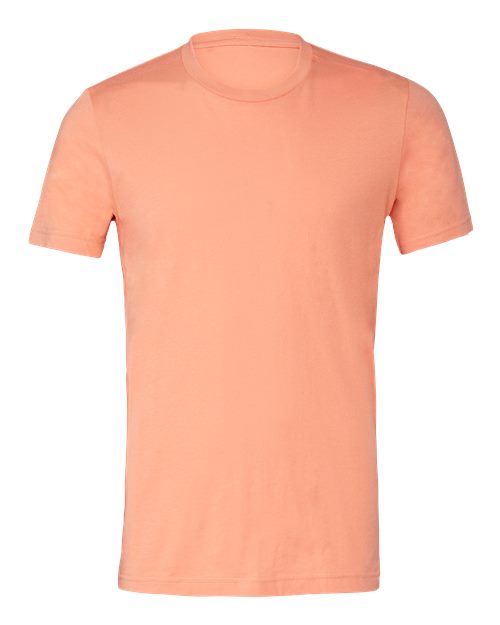 Crewneck T-shirt in coral orange, short sleeves, relaxed fit, no visible graphics