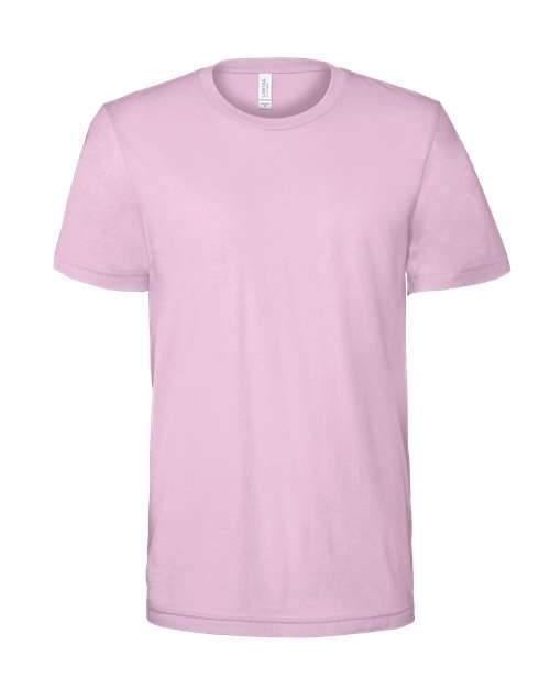 Pink crew-neck T-shirt with short sleeves
