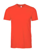 Crew-neck T-shirt in red-orange with short sleeves and straight hem