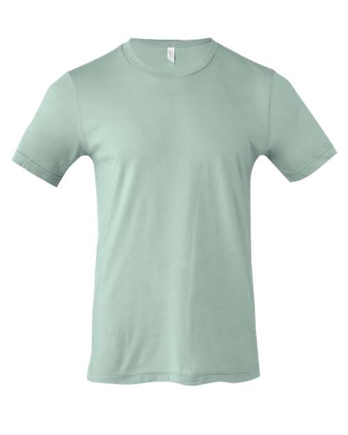DTF T-shirt in light mint green with crew neck and short sleeves, plain front