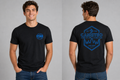 STODIE Unisex Next Level CVC Tee – Black w/ blue