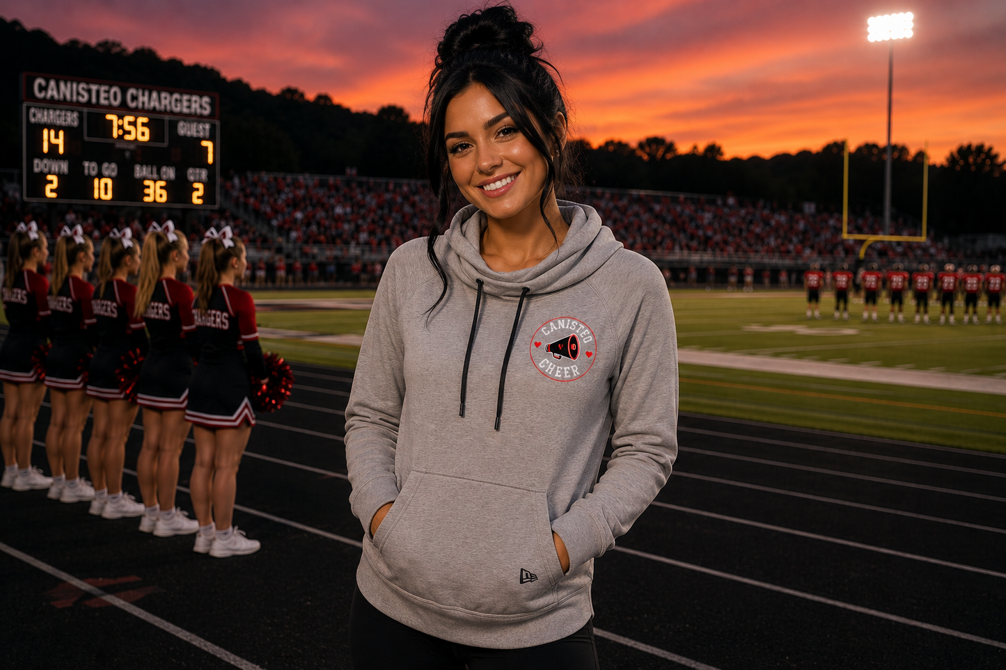 Canisteo Cheer New Era Ladies Cowl Neck Hoodie