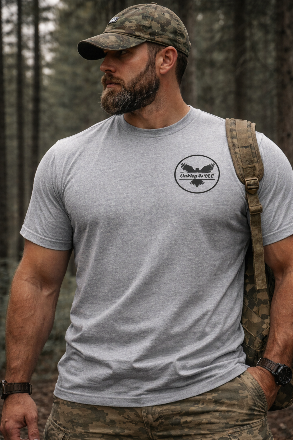 Shield Flag Tee – Vintage Stonewash Denim