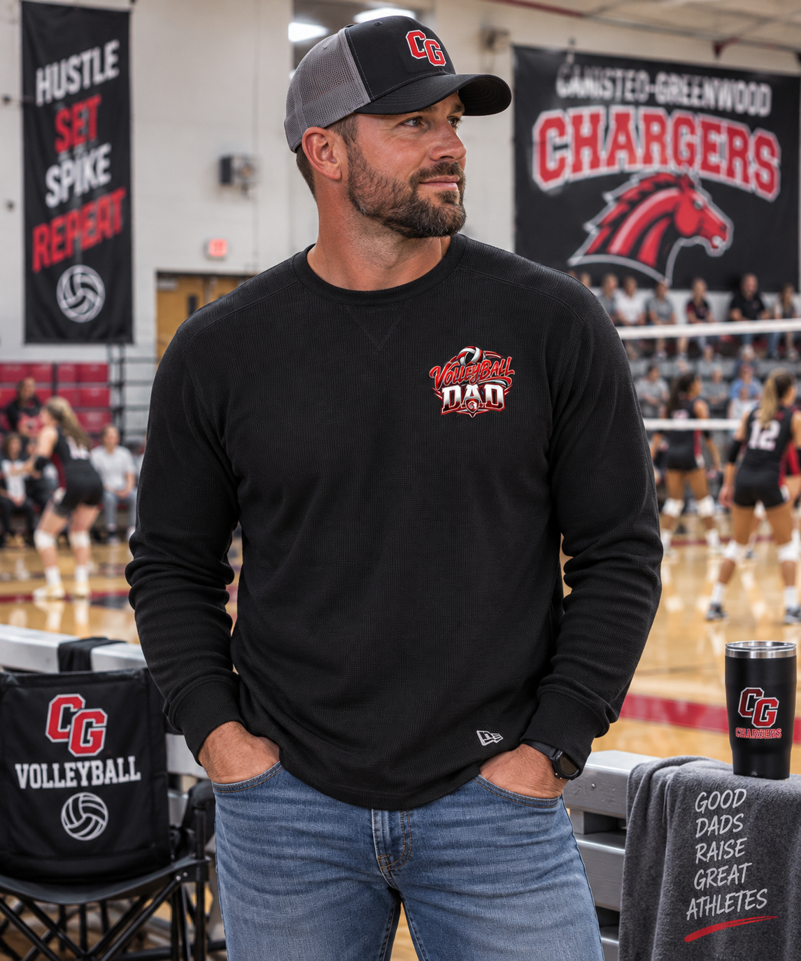 CG Chargers Volleyball Dad New Era Thermal