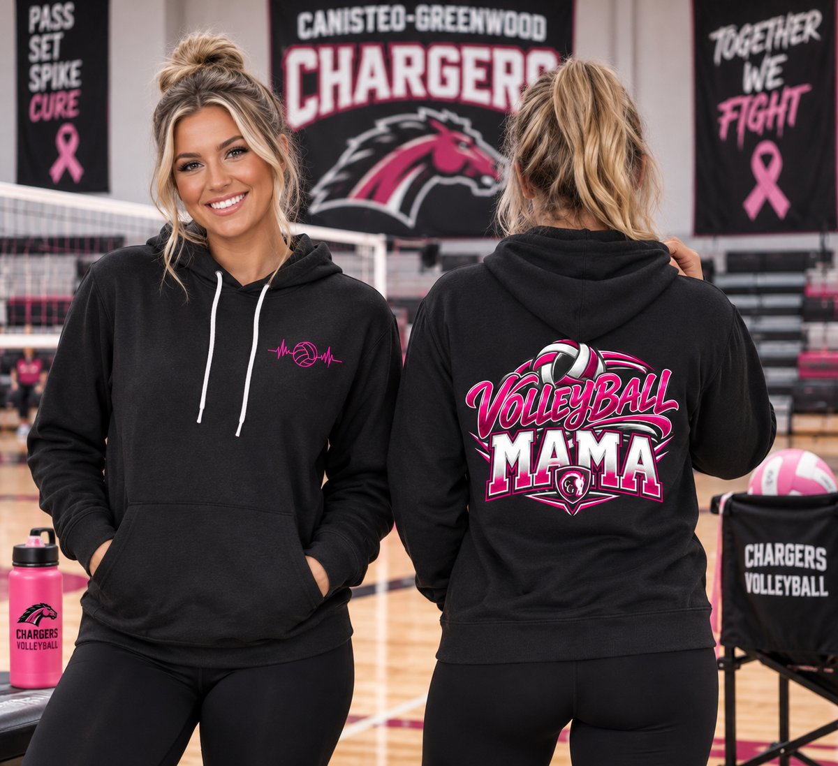 CG Chargers Volleyball Mama Pink-Out Hoodie