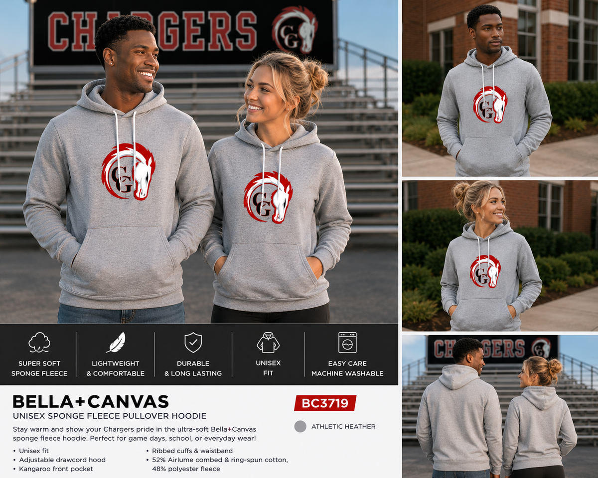 Canisteo-Greenwood Chargers Bella+Canvas Sponge Fleece Pullover Hoodie