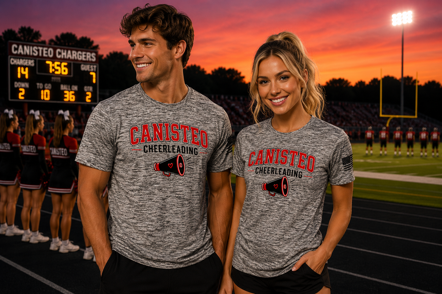 Canisteo Cheer Sport-Tek PosiCharge Electric Heather Tee