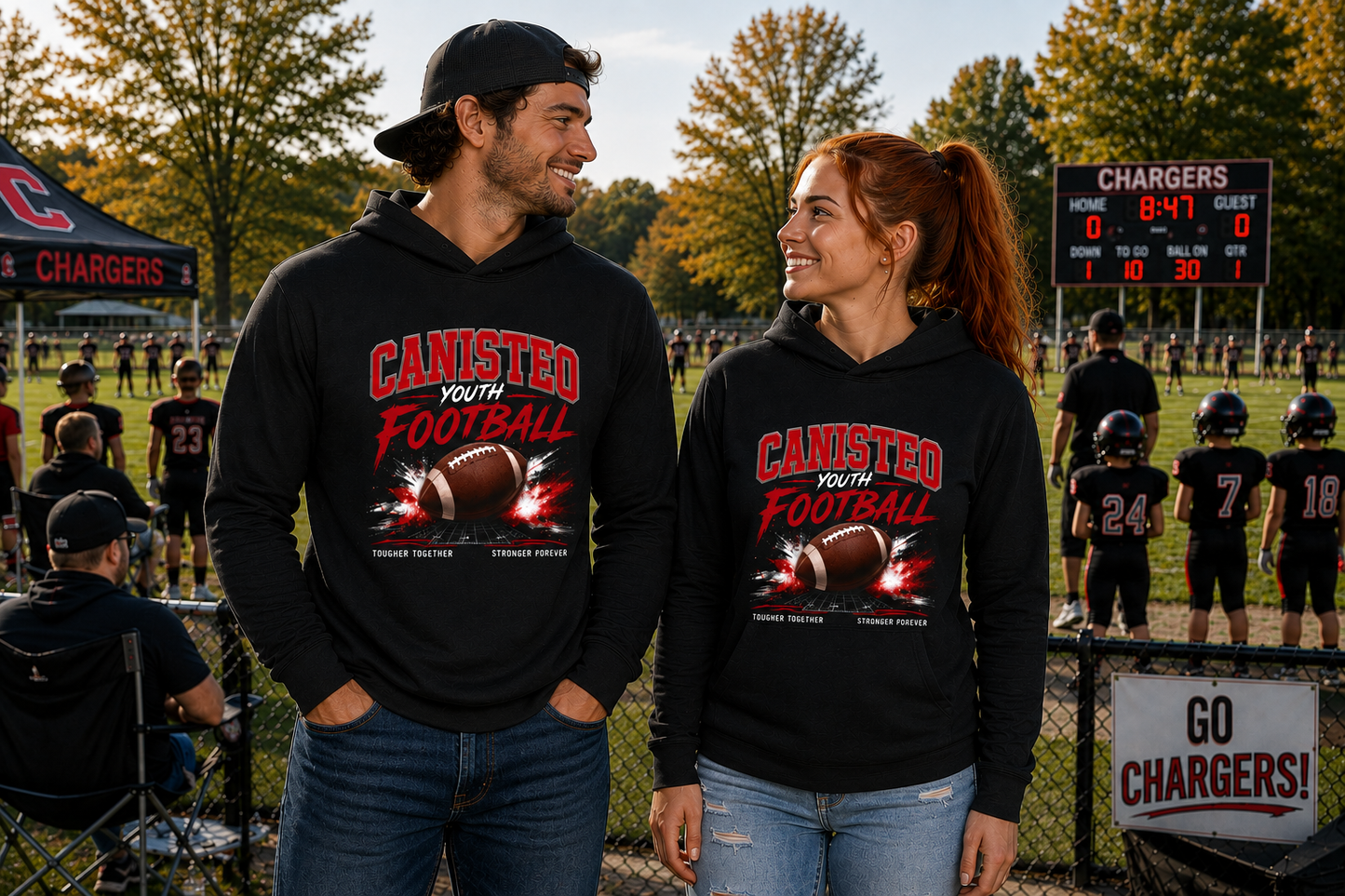 Canisteo Youth Football “Tougher Together” Next Level Hoodie – Black