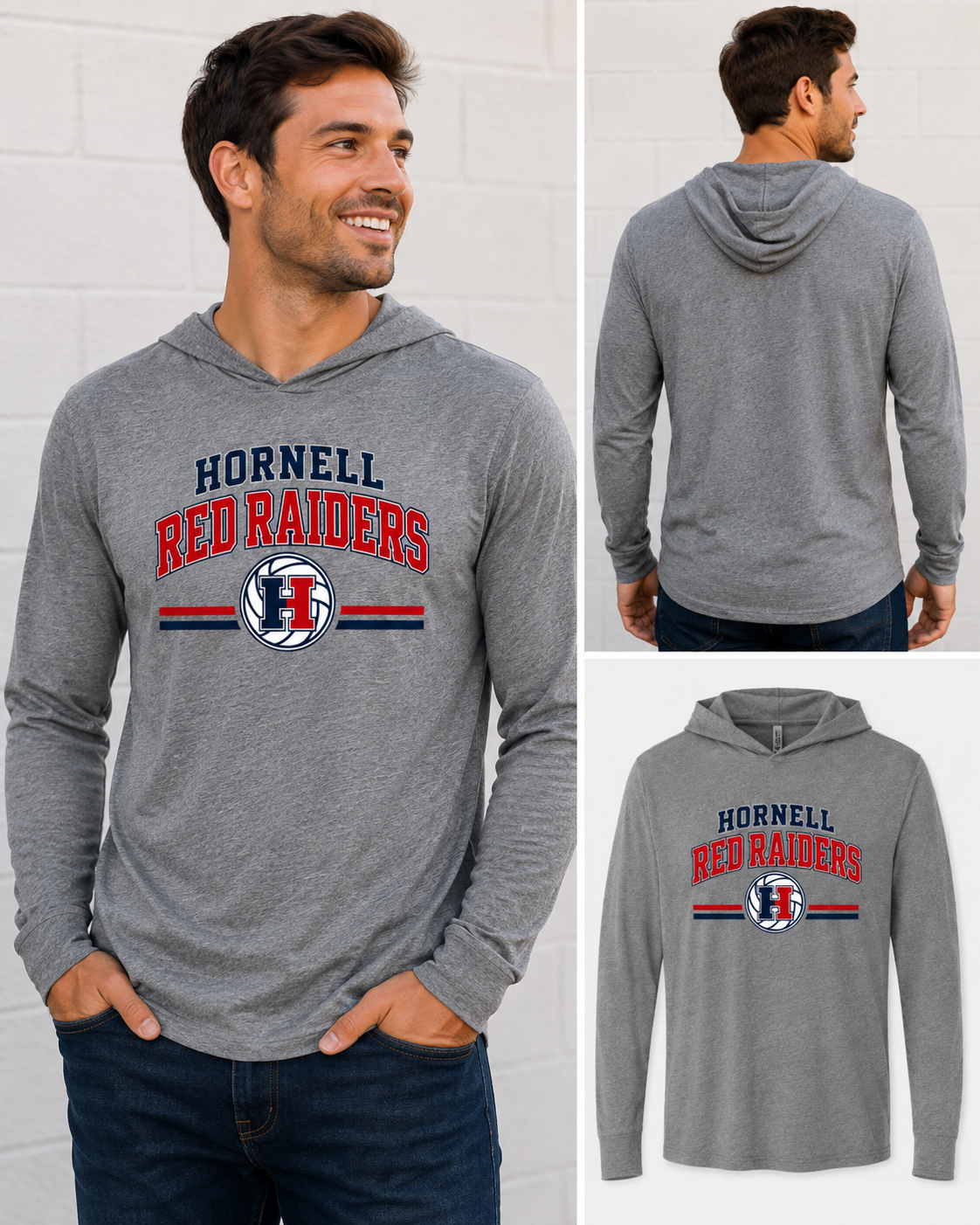 Hornell Red Raiders Lightweight Hooded Long Sleeve
