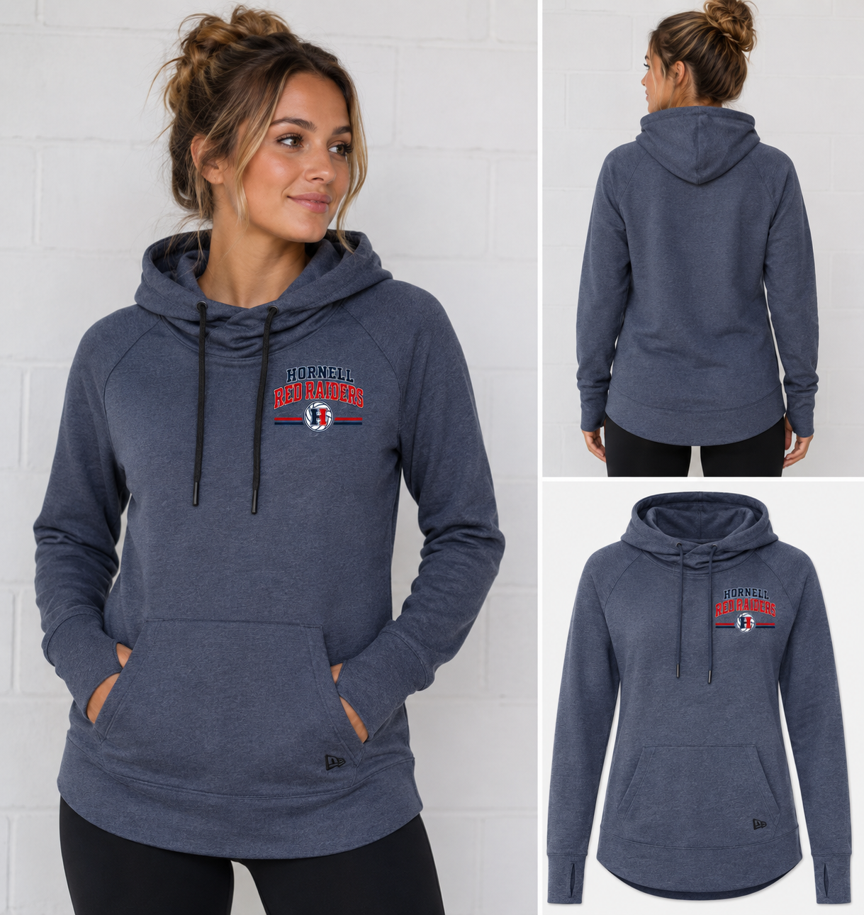 Hornell Red Raiders Women’s Cowl Neck Hoodie – New Era LNEA510